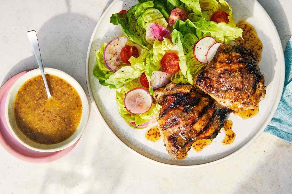 Maple Mustard Grilled Chicken Thighs