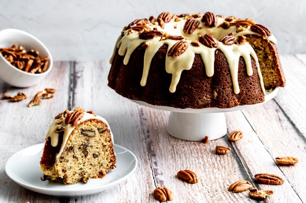Maple Pecan Bundt Cake with Brown Sugar Filling