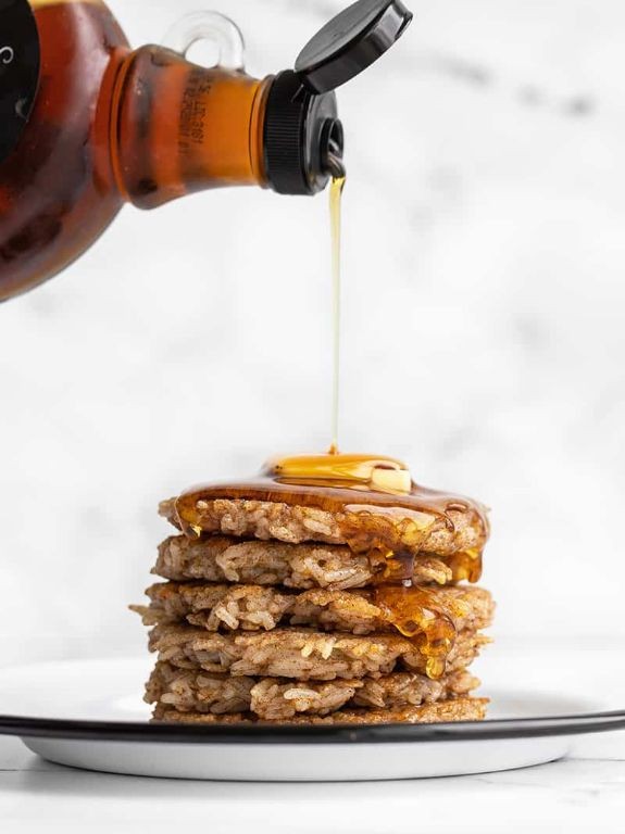 Maple Syrup Glazed Rice Pancakes