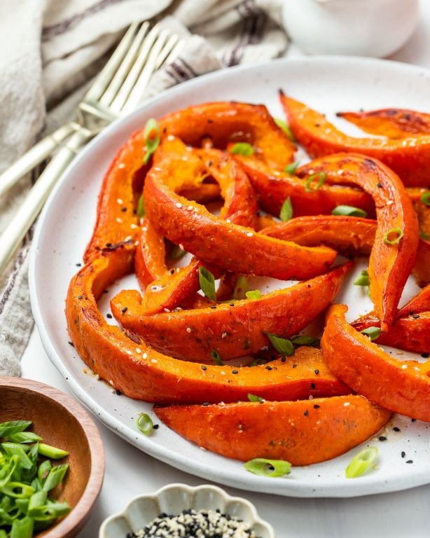 Maple-Glazed Red Kuri Squash Wedges