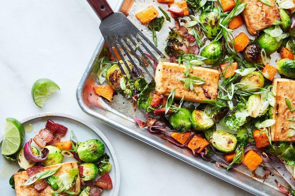 Maple-Glazed Tofu with Roasted Vegetables