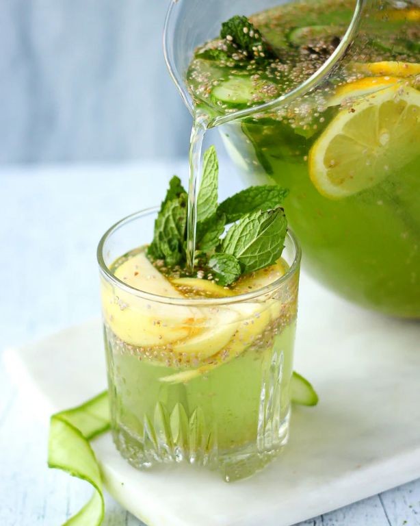 Matcha and Mint Detox Water