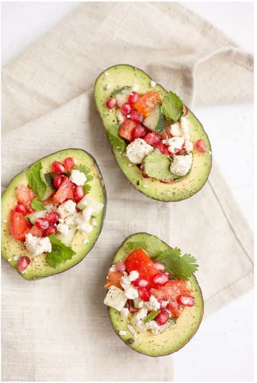 Mediterranean Baked Avocado with Feta