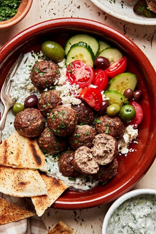 Mediterranean Beef and Feta Meatballs