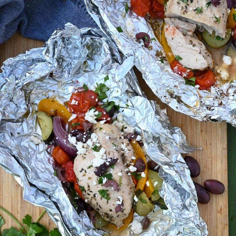 Mediterranean Chicken and Olive Foil Pack
