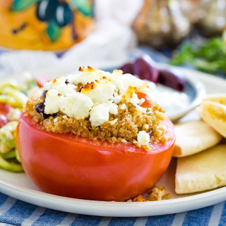 Mediterranean Chicken and Quinoa Stuffed Tomatoes