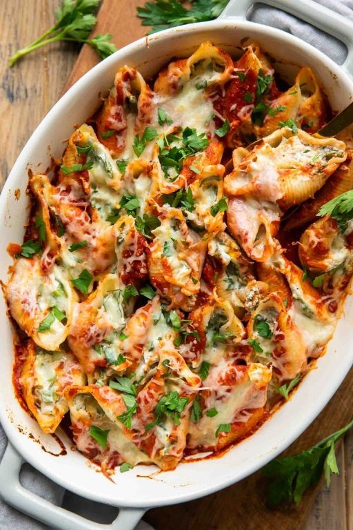 Mediterranean Chicken and Spinach Stuffed Shells