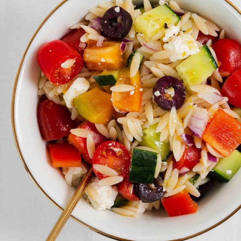 Mediterranean Cod and Orzo Salad with Lemon Vinaigrette
