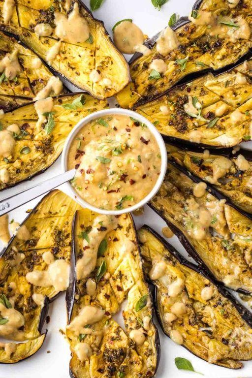 Mediterranean Cod with Eggplant and Tahini Drizzle
