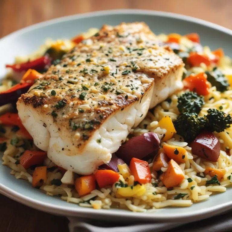 Mediterranean Cod with Feta and Herb Crust