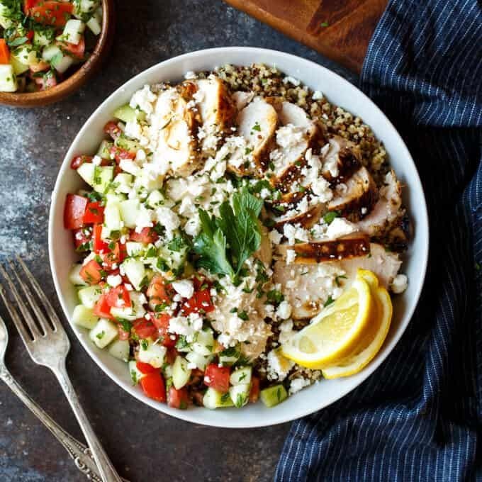 Mediterranean Herb Chicken Breast and Quinoa Bowl