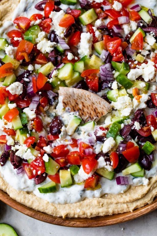 Mediterranean Hummus Boat Dip