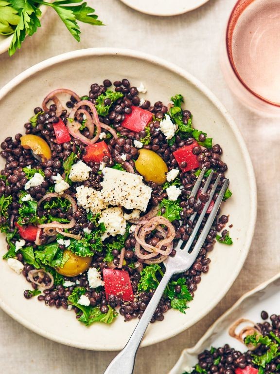 Mediterranean Lentil Bowl with Tzatziki and Feta