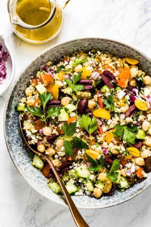 Mediterranean Quinoa Salad with Chickpeas and Feta