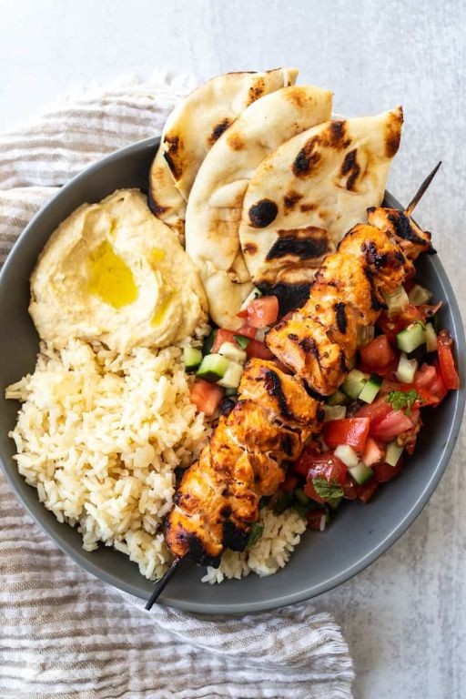 Mediterranean Rice Bowl with Grilled Chicken