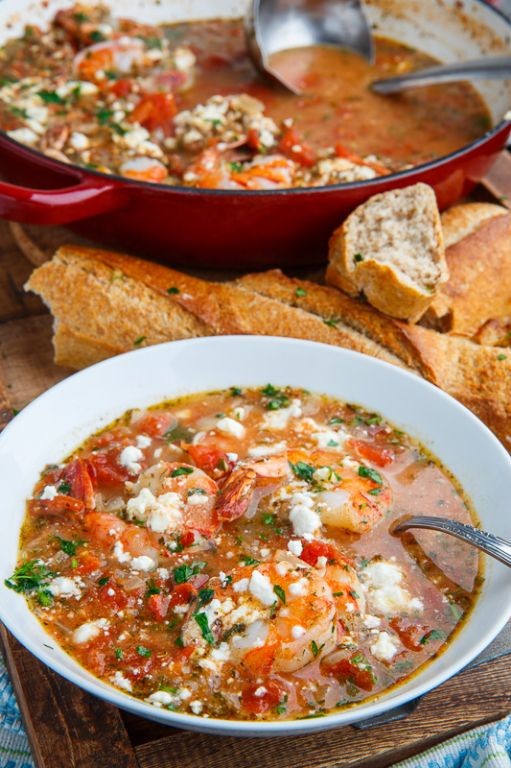 Mediterranean Shrimp and Feta Soup