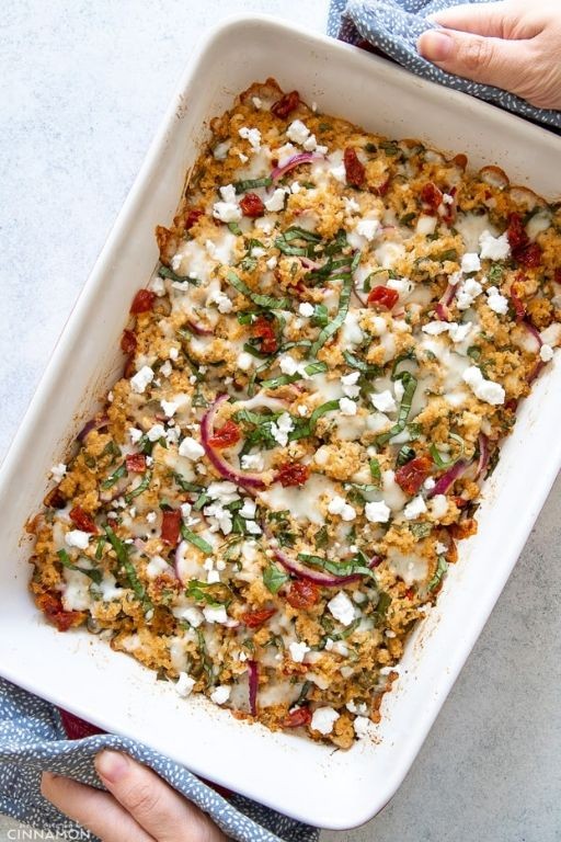 Mediterranean Spinach and Feta Quinoa Casserole
