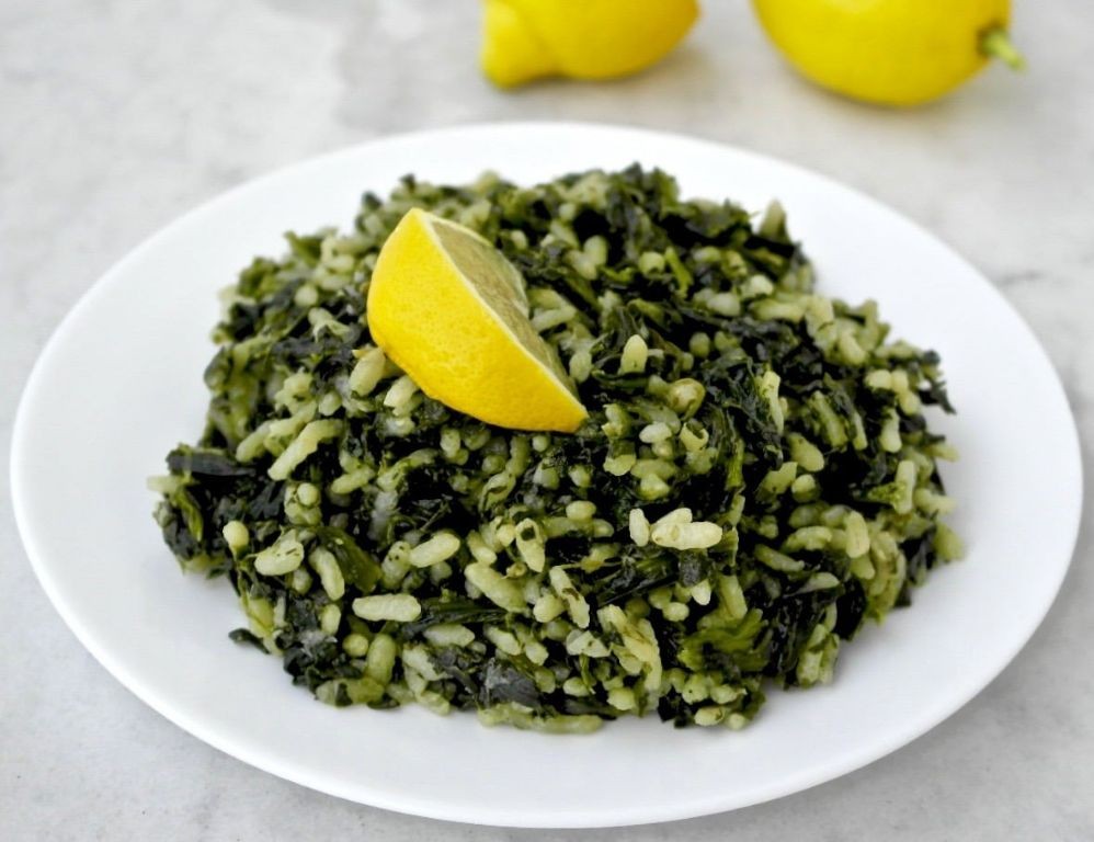 Mediterranean Spinach and Rice Pilaf