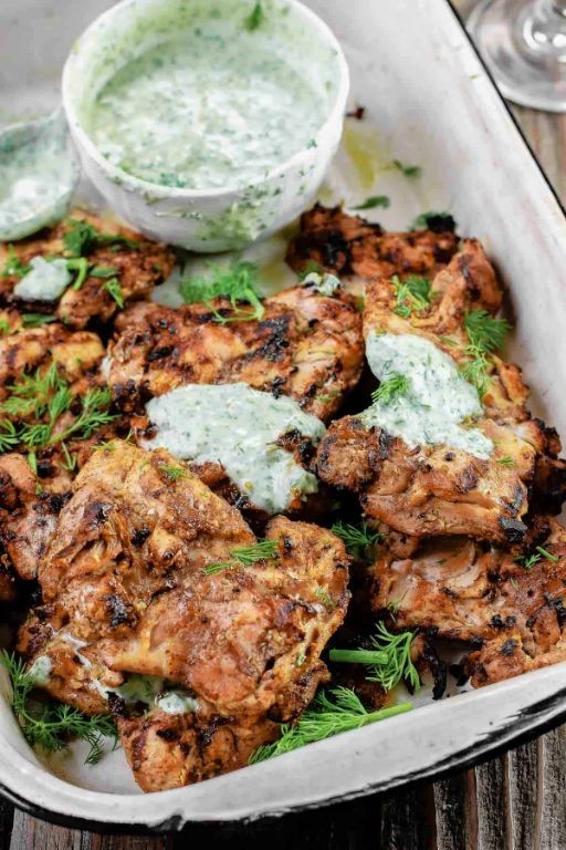 Mediterranean Style Grilled Chicken Thighs