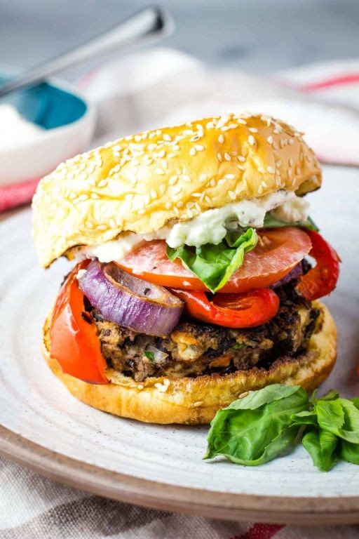 Mediterranean-Inspired Black Bean Burgers