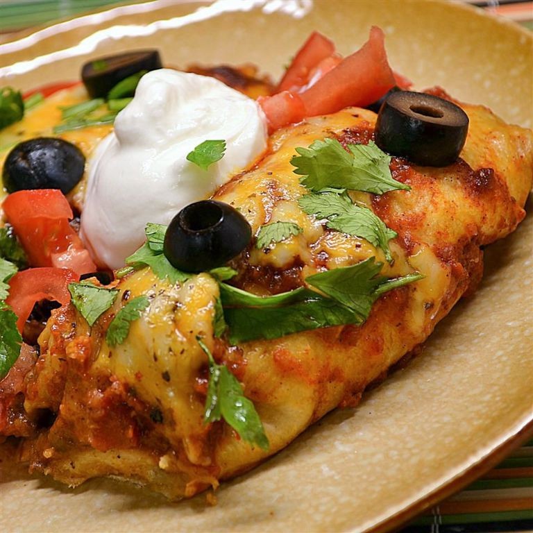 Mexican Beef Enchiladas with Red Sauce