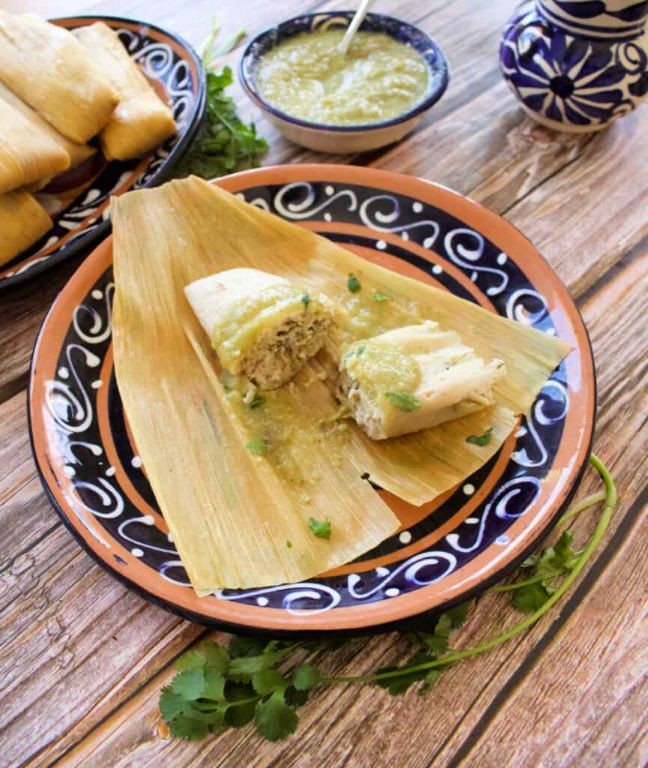 Mexican Beef Tamales with Green Sauce