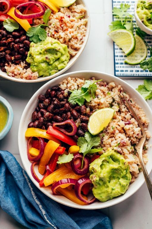 Mexican Cauliflower Rice and Bean Bowls