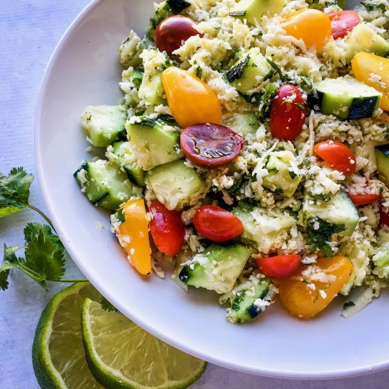 Mexican Cauliflower Salad with Cilantro Lime Dressing