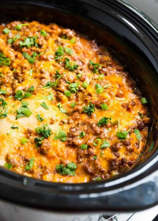 Mexican-Inspired Crockpot Lasagna with Taco Seasoning