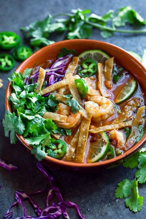Mexican-Style Shrimp Tortilla Soup