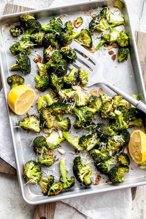 Microwave Broccoli with Toasted Almonds