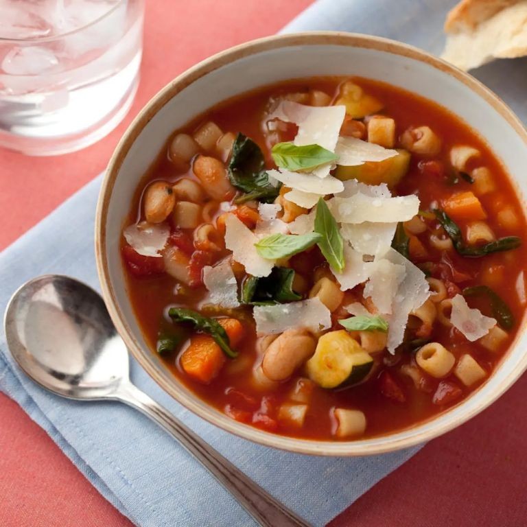Minestrone Soup with Pasta and Beans