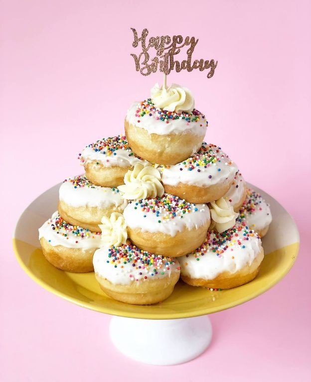 Mini Birthday Cake Donuts