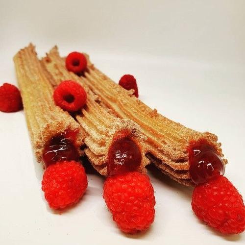 Mini Churro Bites with Raspberry Jam