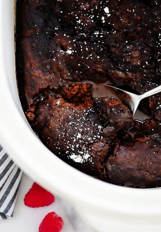 Mini Crock Pot Chocolate Lava Cake