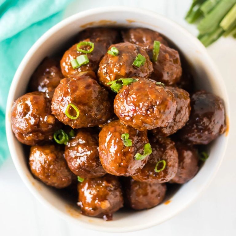 Mini Crock Pot Honey Garlic Meatballs