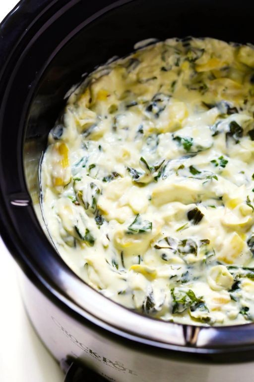 Mini Crock Pot Spinach Artichoke Dip
