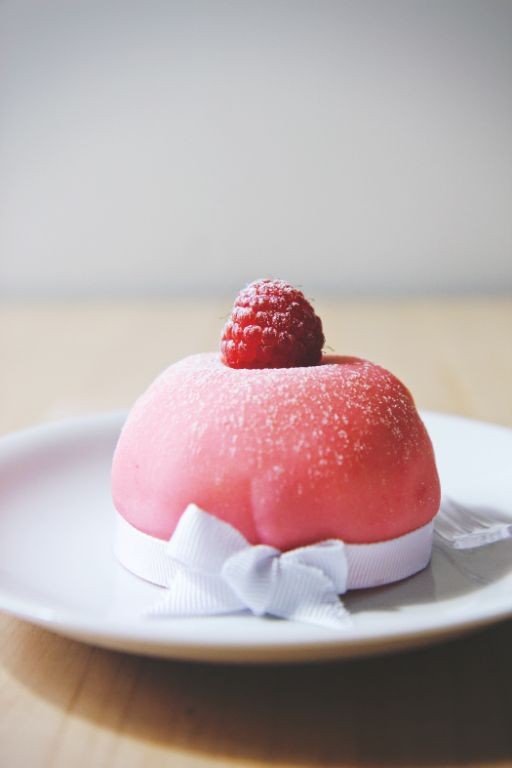 Mini Princess Cakes with Raspberry Filling