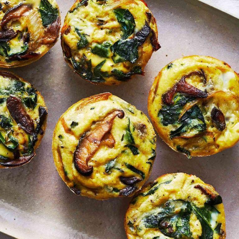 Mini Quiches with Spinach and Mushroom