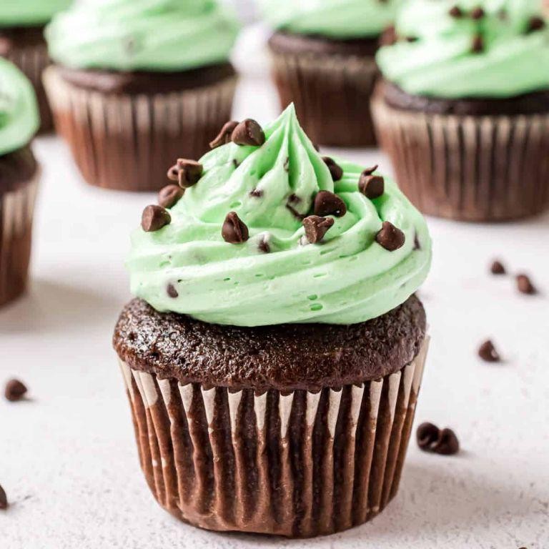 Mint Chocolate Chip Cupcakes with Mint Frosting