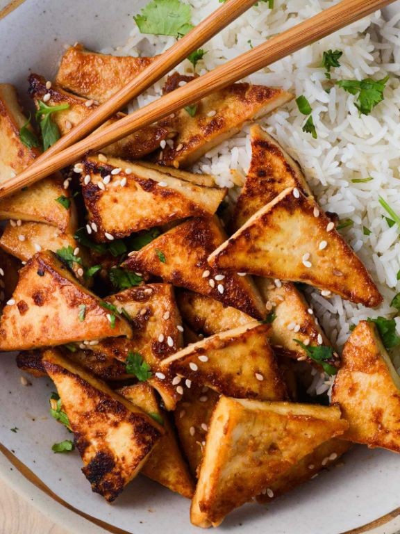 Miso Glazed Fried Tofu