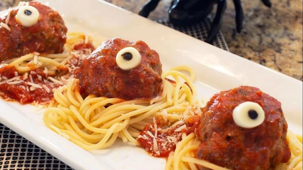 Monster Eye Meatball Spaghetti