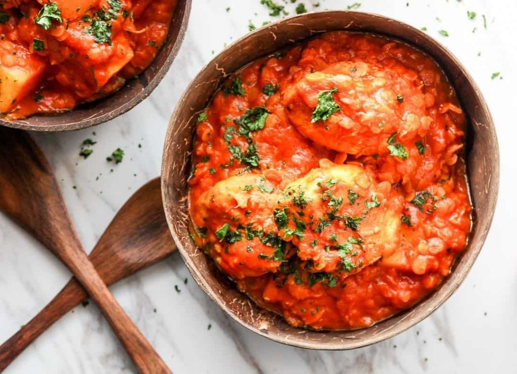 Moroccan Spiced Lentil and Chicken Tagine