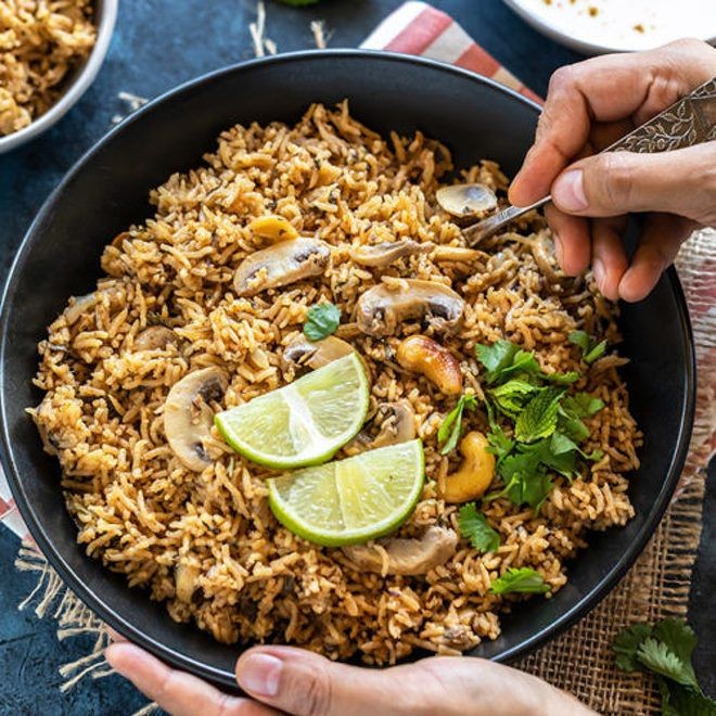 Mushroom Biryani with Basmati Rice