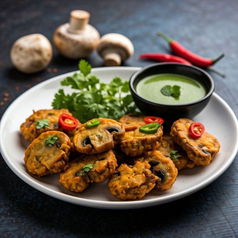 Mushroom Pakora (Spicy Fritters)