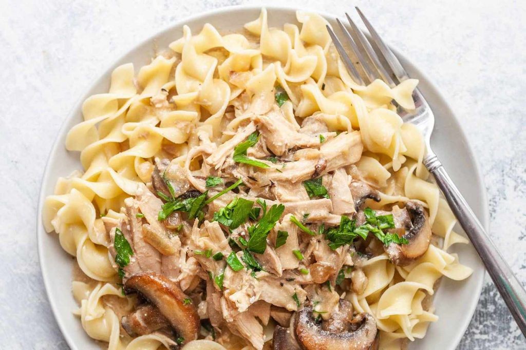 Mushroom Stroganoff Rotisserie Chicken Pasta
