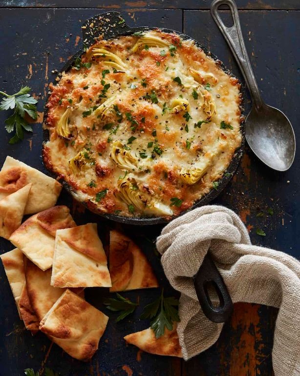 Naan Bread Spinach and Artichoke Dip