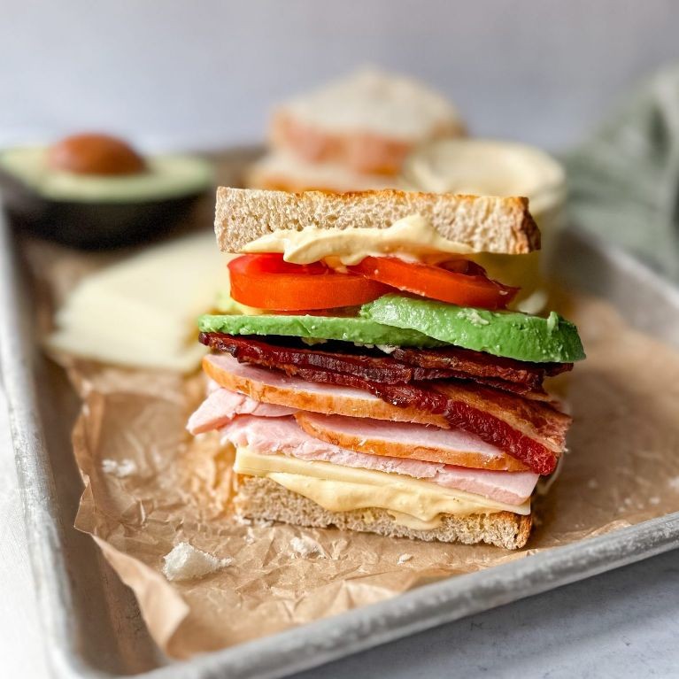 Naan Bread Turkey and Avocado Club