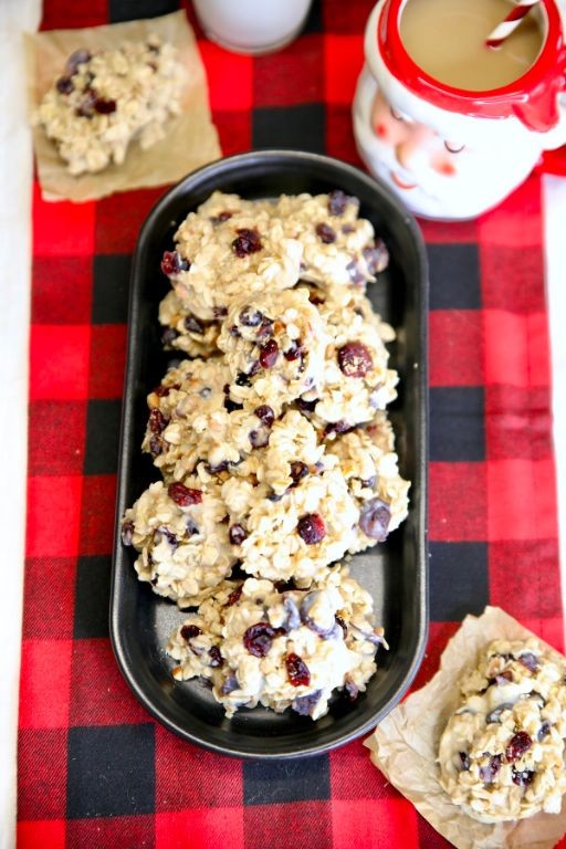 No Bake White Chocolate Cranberry Cookies