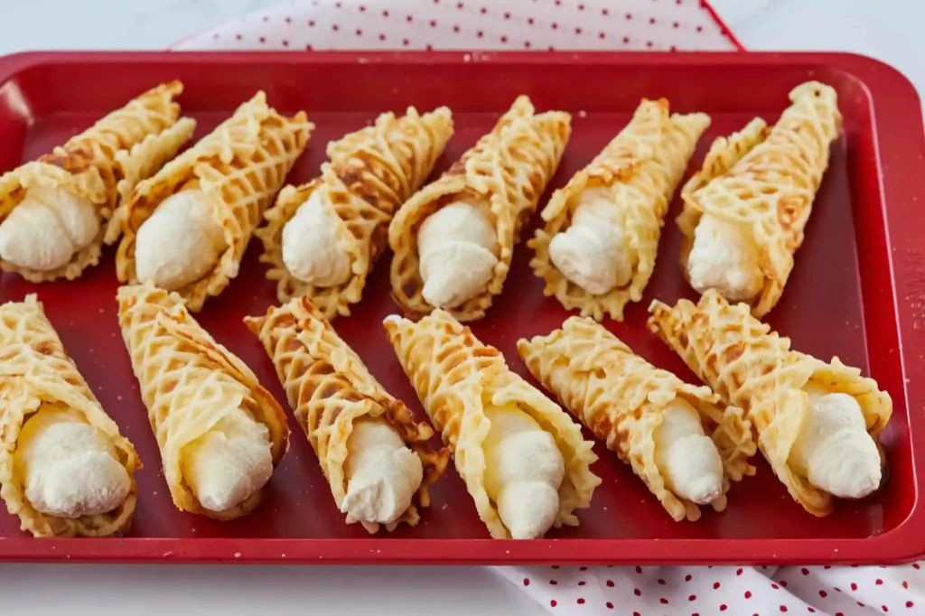 Norwegian Krumkake with Whipped Cream
